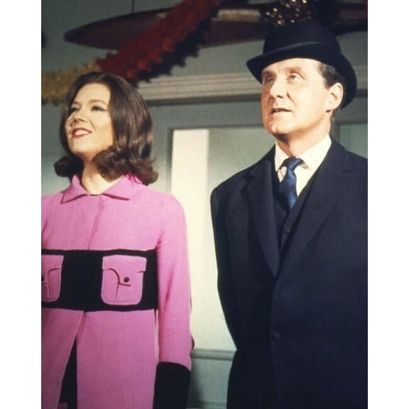 The Avengers TV series Diana Rigg in pink outfit Patrick Macnee 85x7 photo