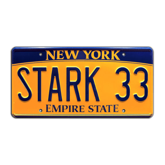 The Avengers | Tony Stark's 2012 Acura NSX Roadster | STARK 33 | Metal Stamped Replica Prop License Plate
