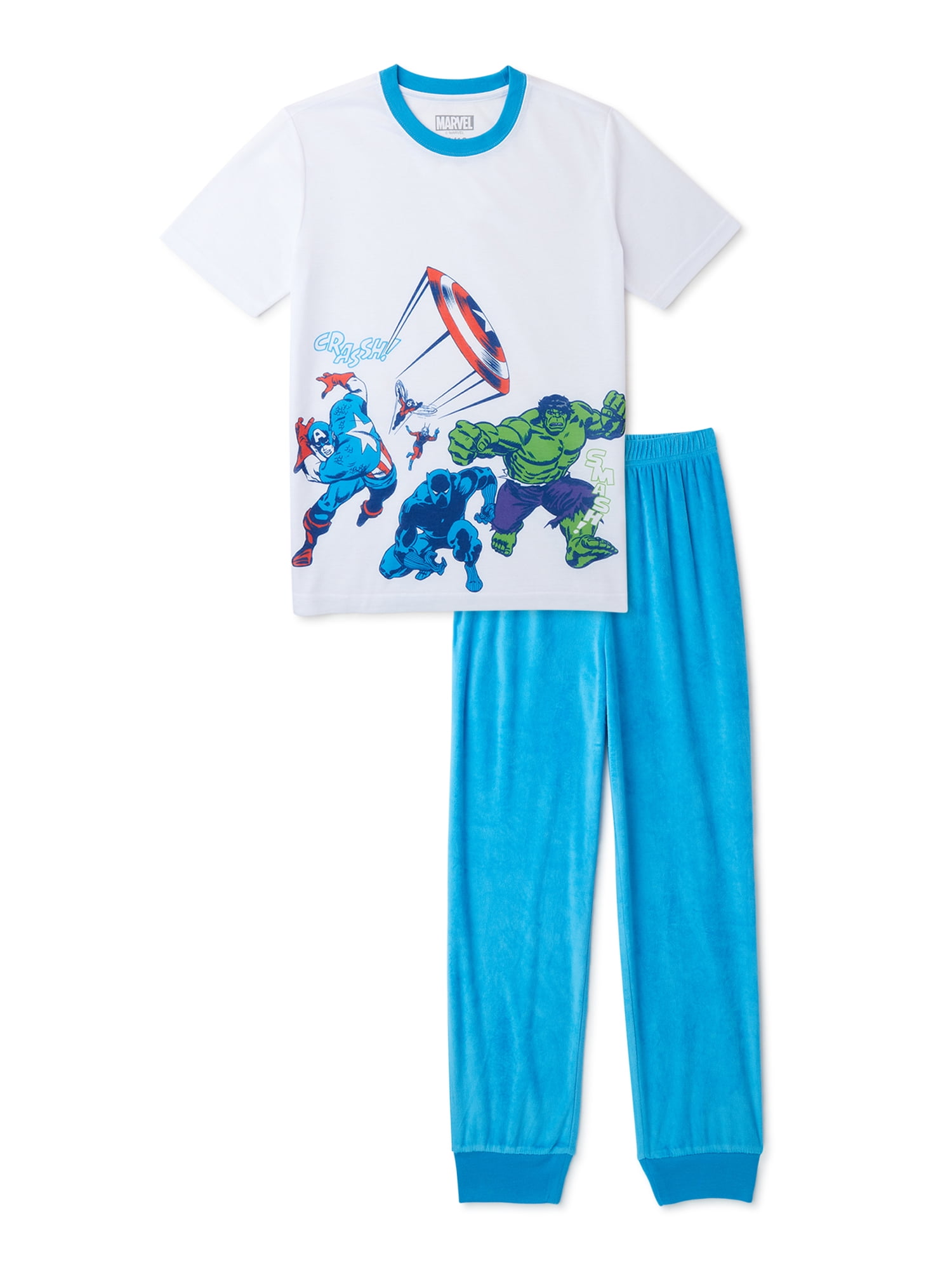 The Avengers by Marvel Avengers Boys Pajama Set Sizes 4-12, Short Sleeve, Multi-Character, Blue