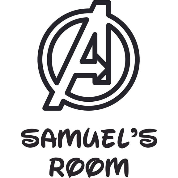 The Avengers logo Vinyl Mural Customized Name Wall Decal - Custom Vinyl Wall Art - Personalized Name - Baby Girls Boys Kids Bedroom Wall Decal Room Decor Wall Stickers Decoration Size (10x10 inch)
