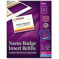 The Avery Name Badge Insert Refill and Top load clear plastic badge holders