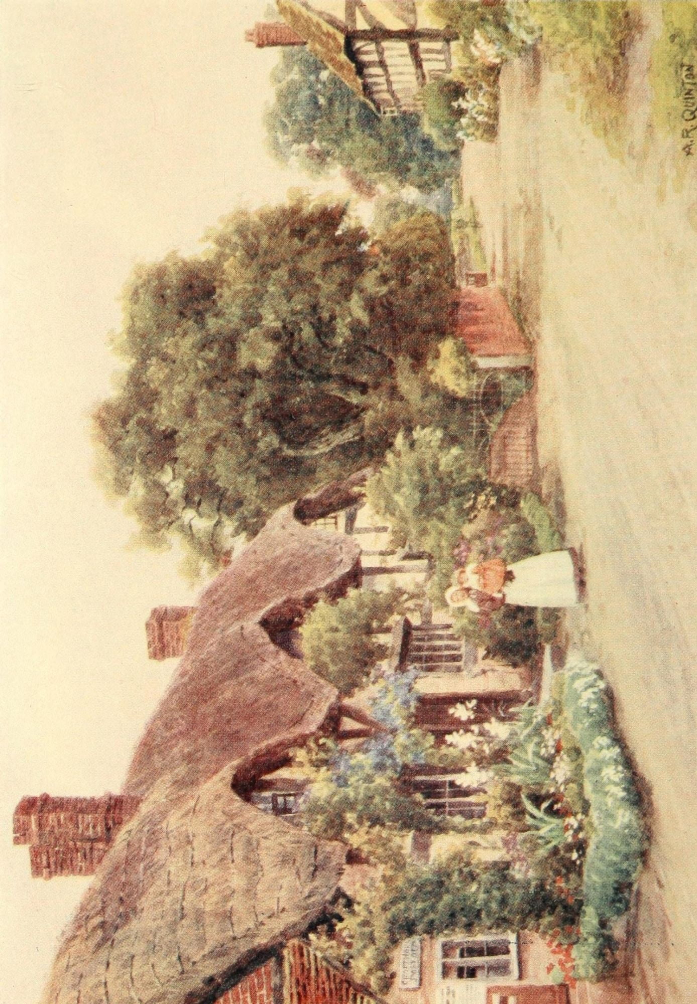 The Avon and Shakespeares country 1910 Cropthorne Post Office Canvas Art - Alfred Quinton (24 x 36)