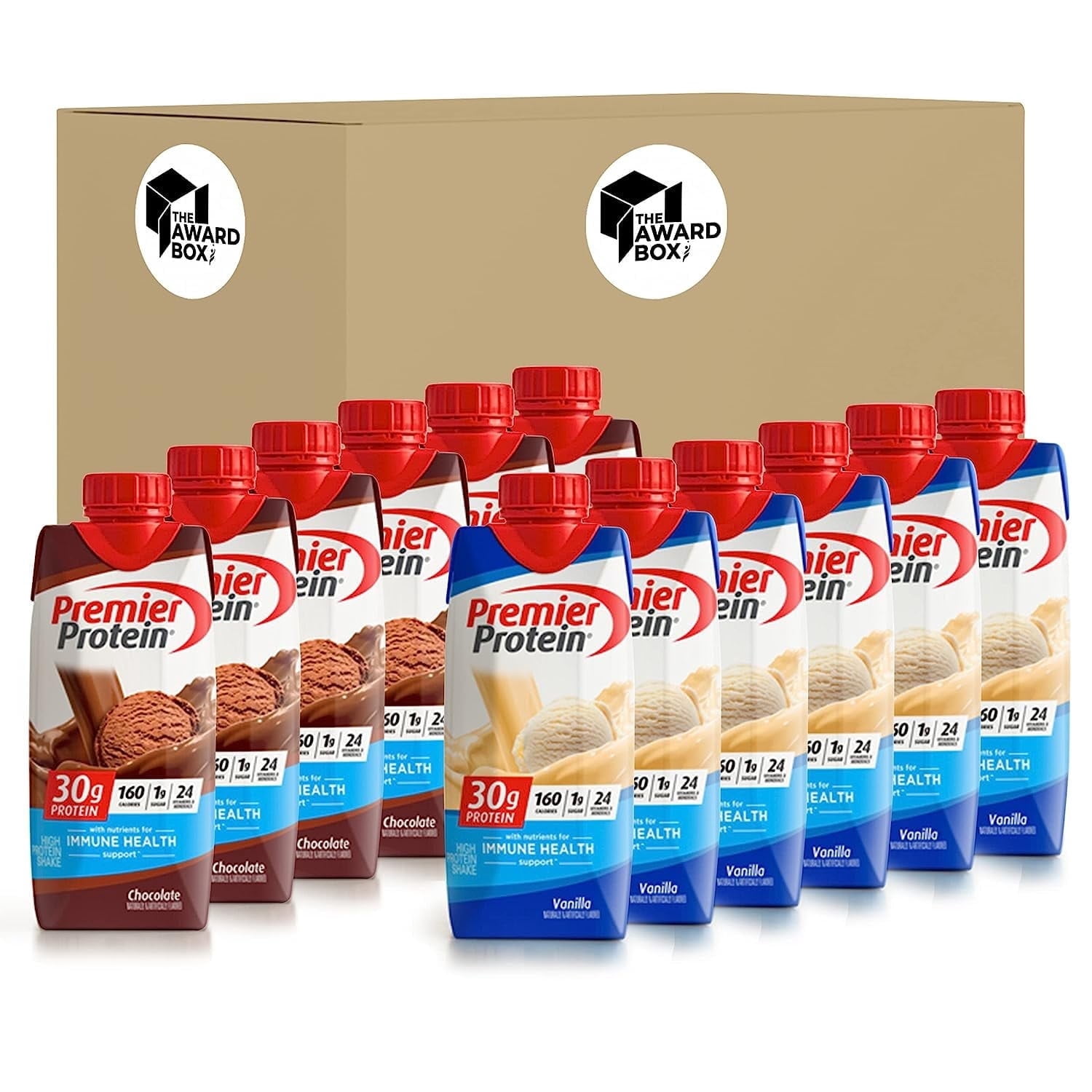 The Award Box Premier Protein Shake 30g , 6 Chocolate and 6 Vanilla 11 ...