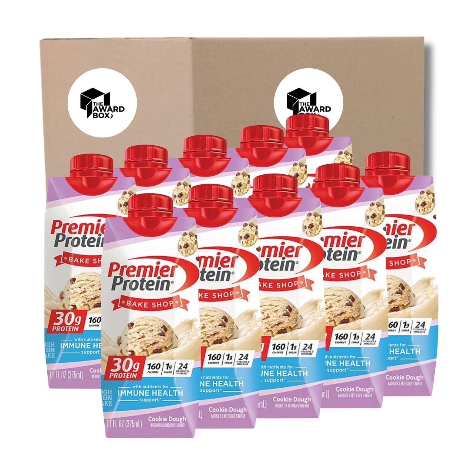 The Award Box Premier High Protein Shake Cookie Dough 11 Fl oz each - 10 Pack