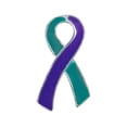 thumbnail image 1 of The Awareness Company Flat Teal & Purple Ribbon 500-Piece Button Pins, 1 of 3