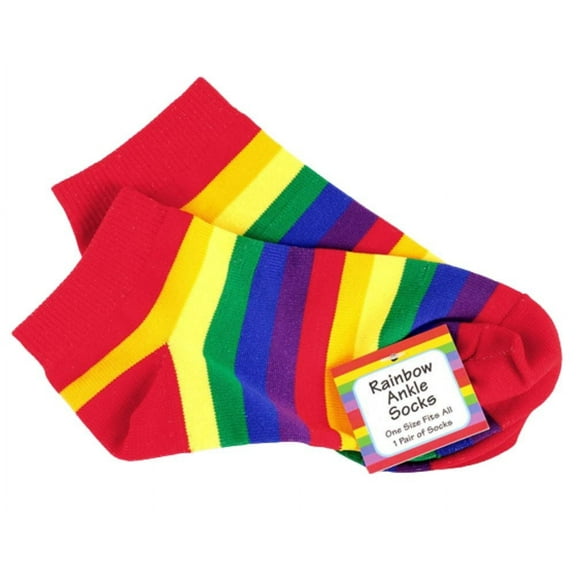The Awareness Company Rainbow Pattern Pride Awareness Ankle Socks One Size Fits All, 25 Pairs