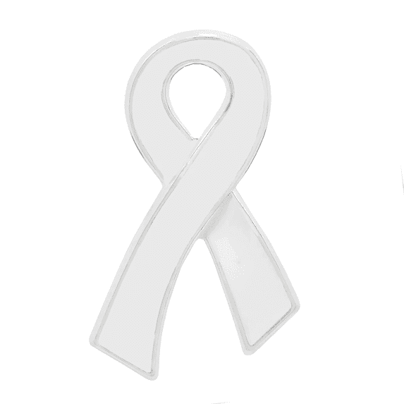 The Awareness Company White Flat Ribbon Pins, 500 Pack, Hope and Support