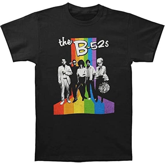 The B-52's Men's Retro Rainbow Slim-Fit T-Shirt L