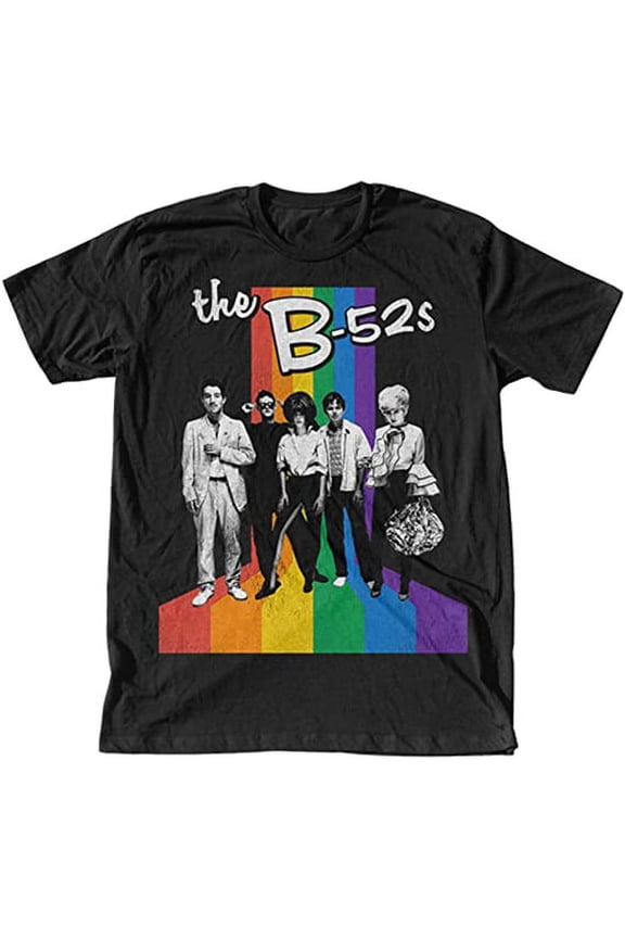 The B-52's Men's Retro Rainbow Slim-Fit T-Shirt M