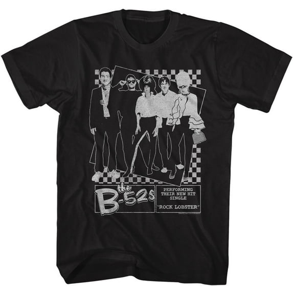 The B-52's Rock Lobster Poster Black Adult T-Shirt Xl