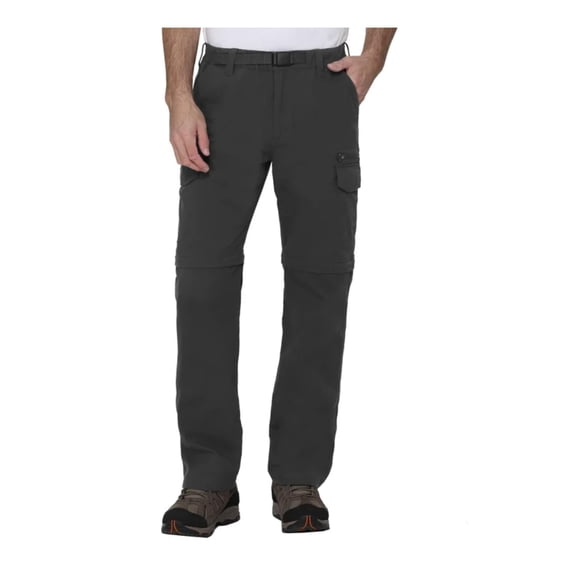 The B.C. Clothing Co. Men's Belted Stretch Convertible Cargo Pant, Pants Convert to Shorts (US, Waist Inseam, Large, 30, Regular, Regular, Gray)