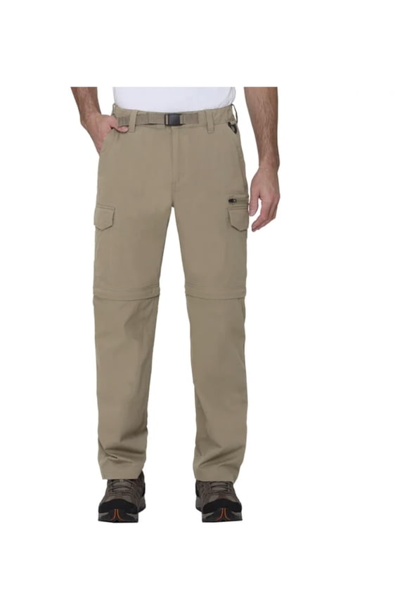 The B.C. Clothing Co. Men's Belted Stretch Convertible Cargo Pant, Pants Convert to Shorts (US, Waist Inseam, Medium, 30, Regular, Regular, Tan)