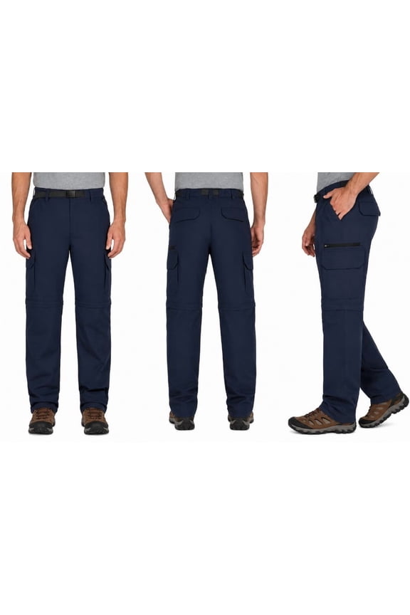 Men's Cargo Convertible Pants - Tactical Hiking - NavyBlue - Large x32