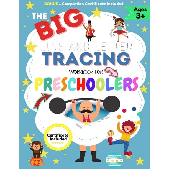 The BIG Line and Letter Tracing Workbook For Preschoolers: A Workbook Kids to Practice Pen Control, Line Tracing, Shapes, (Paperback)