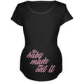 thumbnail image 1 of The Baby Made Me Eat It Maternity Soft T Shirt Black LG, 1 of 1