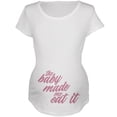 thumbnail image 1 of The Baby Made Me Eat It Maternity Soft T Shirt White LG, 1 of 1
