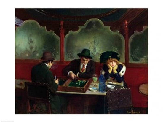 The Backgammon Players Canvas Art - Jean Beraud (24 x 18)