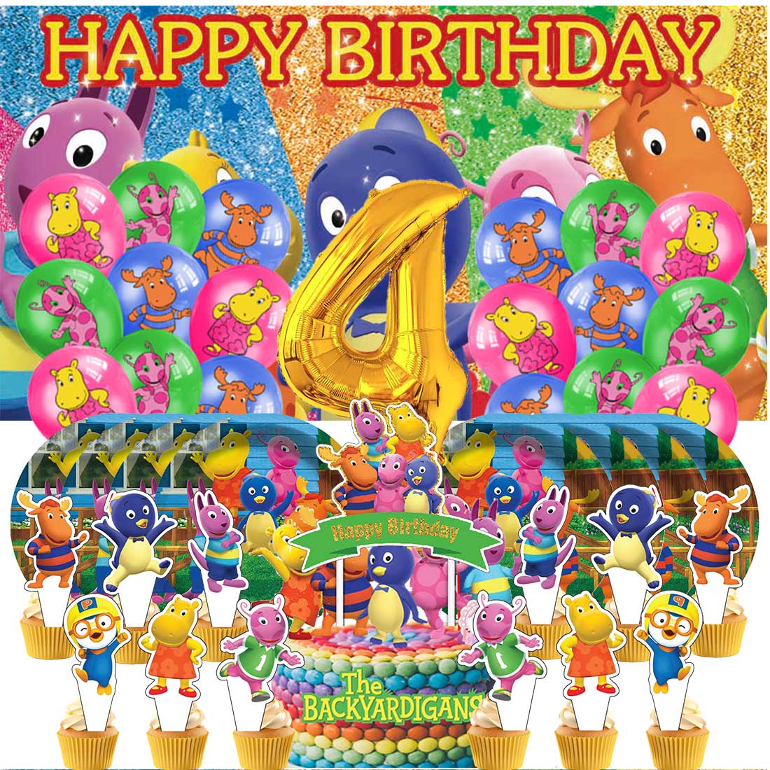 The Backyardigans Balloons Party Supplies 4th Decor Tableware Birthday ...