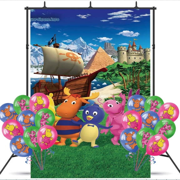 The Backyardigans Birthday Balloons Party Supplies Banner Backdrop Background Taspestry Poster Wall Decor
