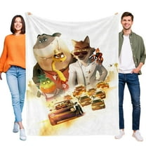 The Bad Guys Flannel Blanket for Sofa Bed Couch Throw Birthday Gift