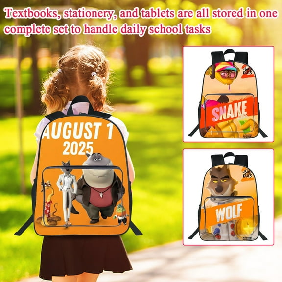 The Bad Guys League 17 Inch Laptop Backpack Print Student Backpack Youth Backpack Daily Backpack