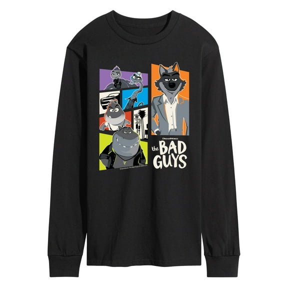 The Bad Guys - Mr. Wolf and Friends Collage - Men's Long Sleeve Graphic T-Shirt