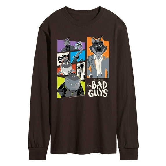 The Bad Guys - Mr. Wolf and Friends Collage - Men's Long Sleeve Graphic T-Shirt