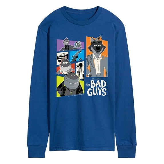 The Bad Guys - Mr. Wolf and Friends Collage - Men's Long Sleeve Graphic T-Shirt