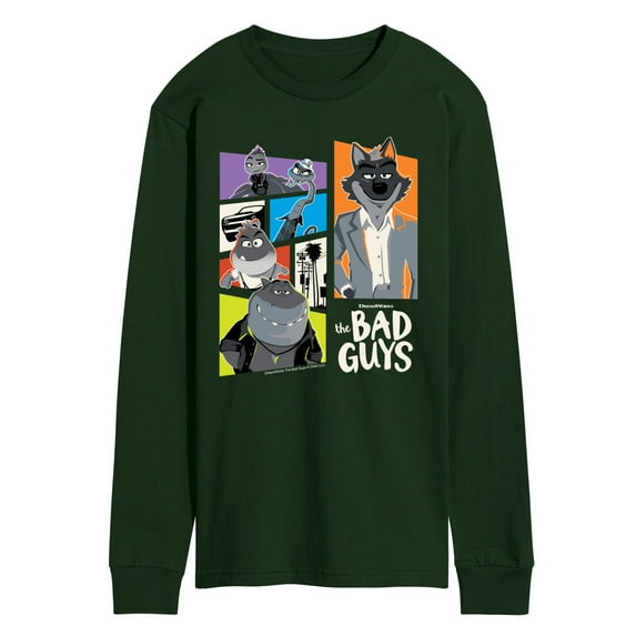 The Bad Guys - Mr. Wolf and Friends Collage - Men's Long Sleeve Graphic T-Shirt