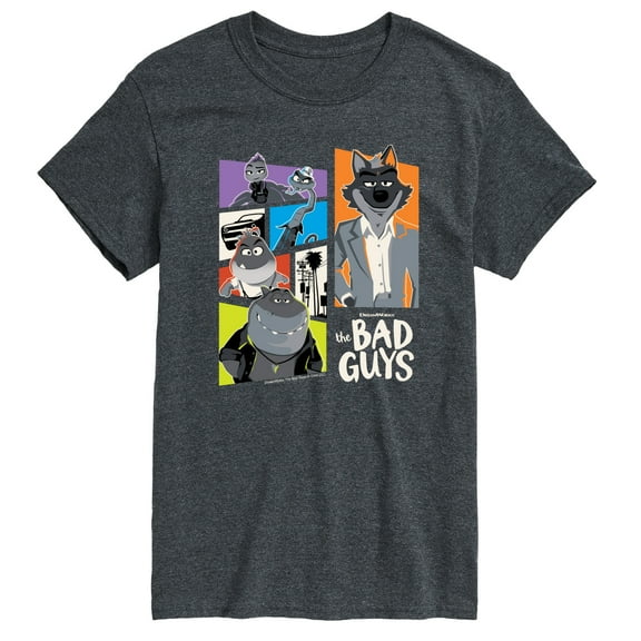 The Bad Guys - Mr. Wolf and Friends Collage - Men's Short Sleeve Graphic T-Shirt