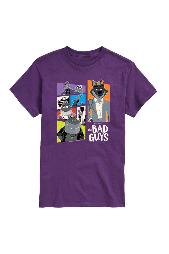 - Mr. Wolf and Friends Collage - Men's Short Sleeve Graphic T-Shirt