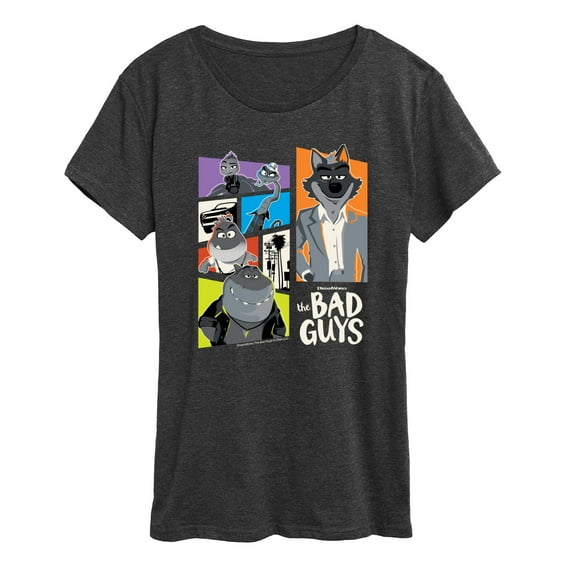 The Bad Guys - Mr. Wolf and Friends Collage - Women's Short Sleeve Graphic T-Shirt