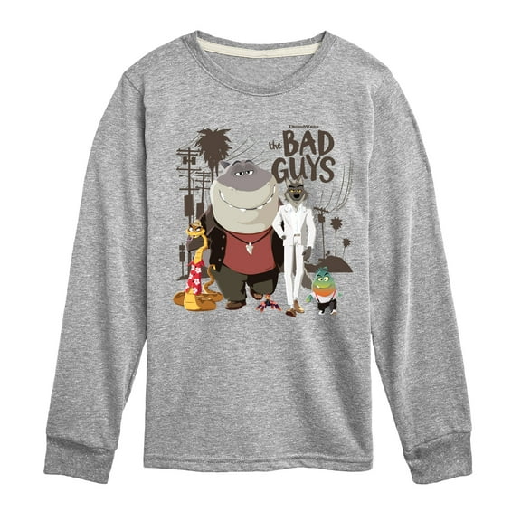 Hybrid Apparel - The Bad Guys Collage - Youth Boys Long Sleeve Graphic T-Shirt