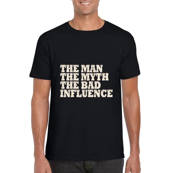 The Bad Influence Funny Sarcasm Humor Rebel Trouble T-Shirt, for men & women, up to size 5XL