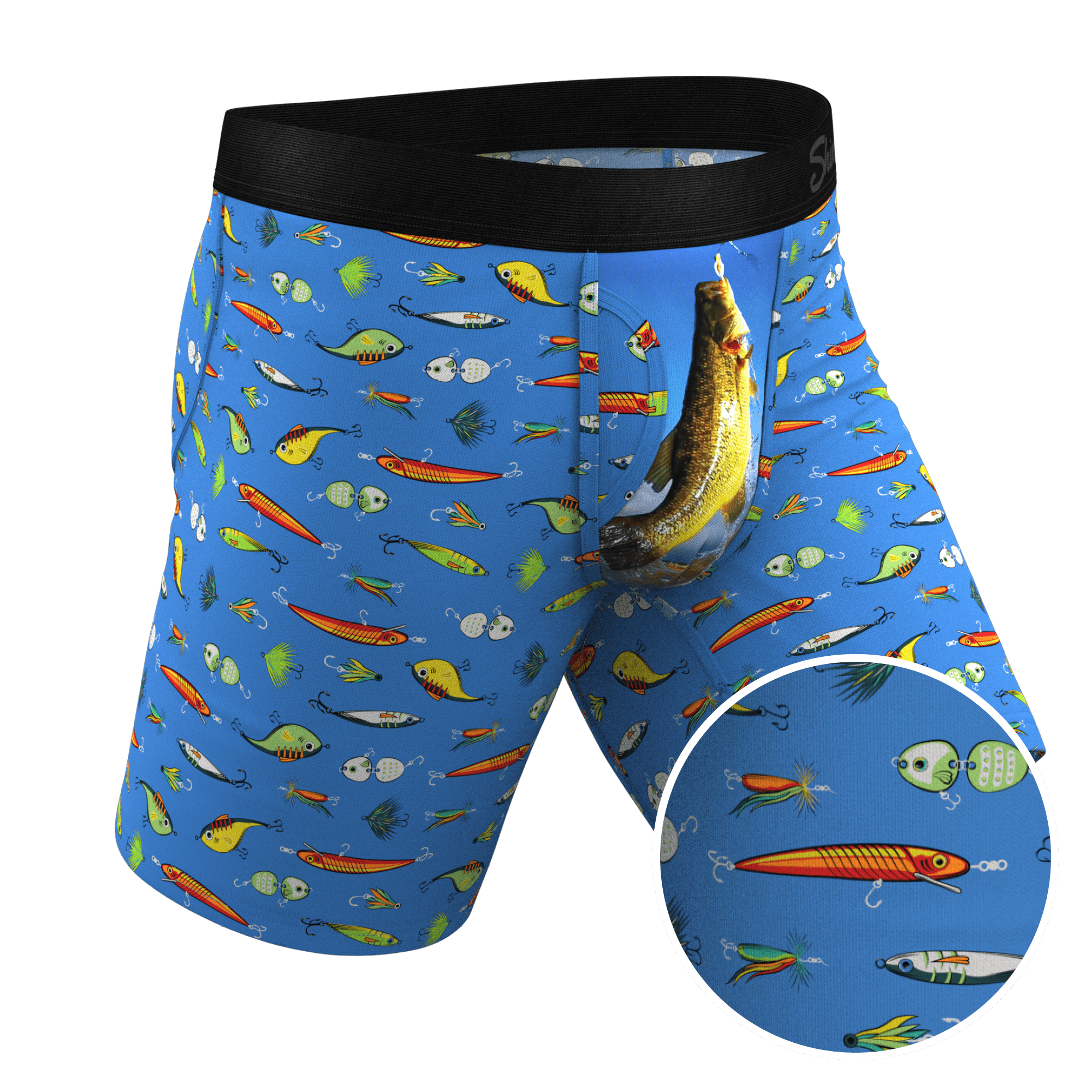 The Bait and Tackle - Shinesty Bass Ball Hammock Pouch Underwear With Fly  Medium 
