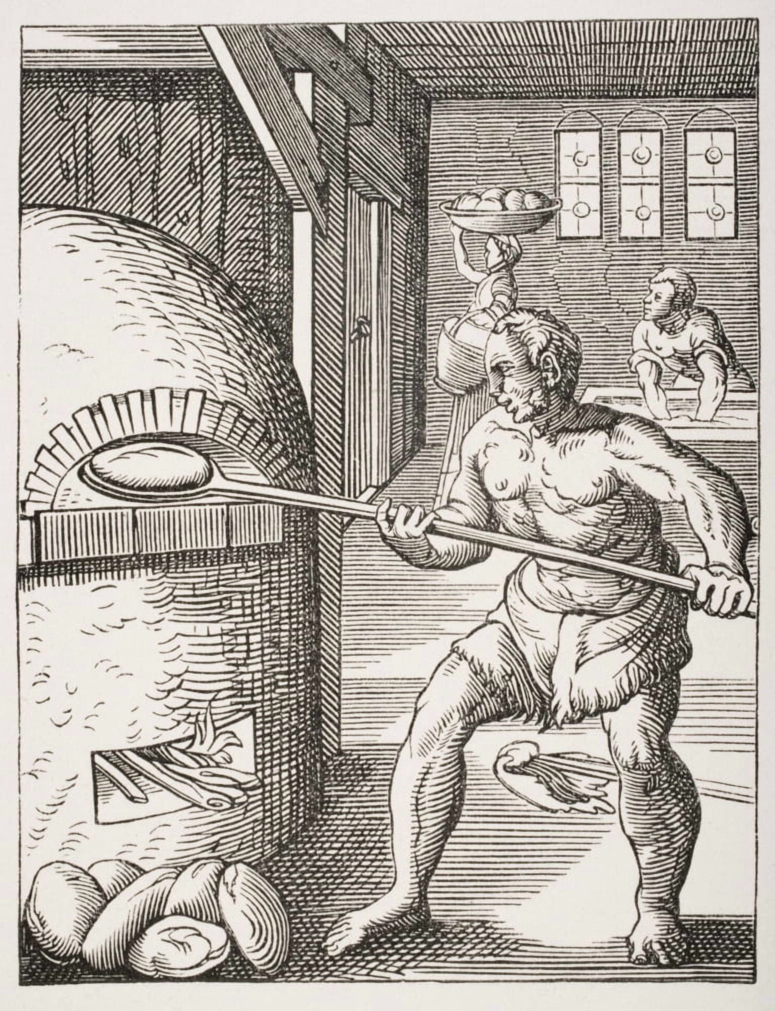 The Baker 19Th Century Reproduction Of 16Th Century Engraving By Jost Amman Canvas Art - Ken Welsh Design Pics (13 x 17)