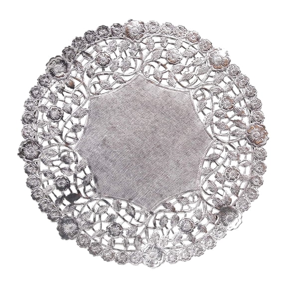 The Baker Celebrations 10-Inch Round Silver Paper Lace Doilies, 25 Count