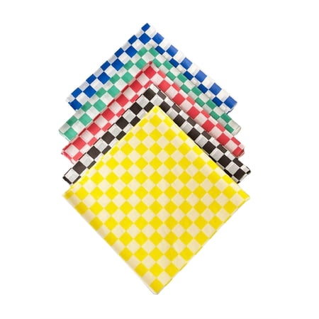 The Baker Celebrations 12" Checkered Deli Paper Basket Liners, 5-Color Variety Pack, Made in USA, 100 Count