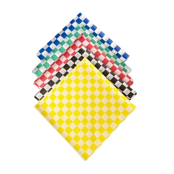 The Baker Celebrations 12" Checkered Deli Paper Basket Liners, 5-Color Variety Pack, 100 Count