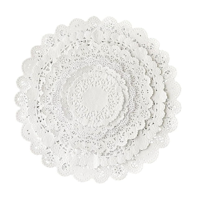 The Baker Celebrations 150-Count White Paper Lace Doily Assortment, 4" to 12"