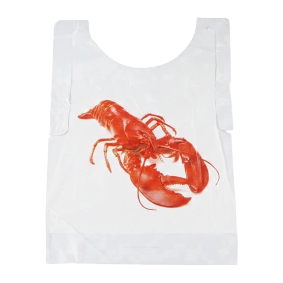 The Baker Celebrations Disposable Plastic Bibs, Adult Seafood Boil Aprons, 50 Pack