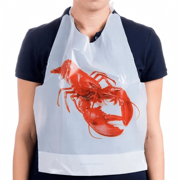 The Baker Celebrations Disposable Plastic Bibs, Adult Size, 25 Pack