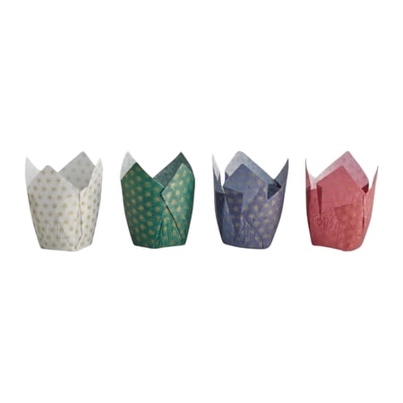 The Baker Celebrations Gold Star Tulip Cupcake Liners, Assorted, 100 Ct