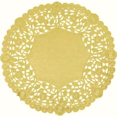 The Baker Celebrations 8 Inch Round Gold Doilies, 50 Count