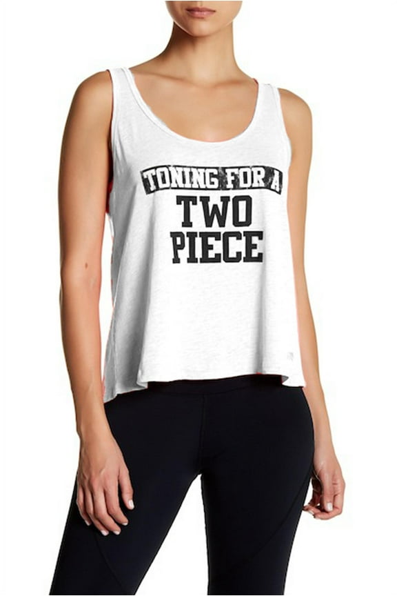 The Balance Collection Graphic Crop Singlet Tank, White, S