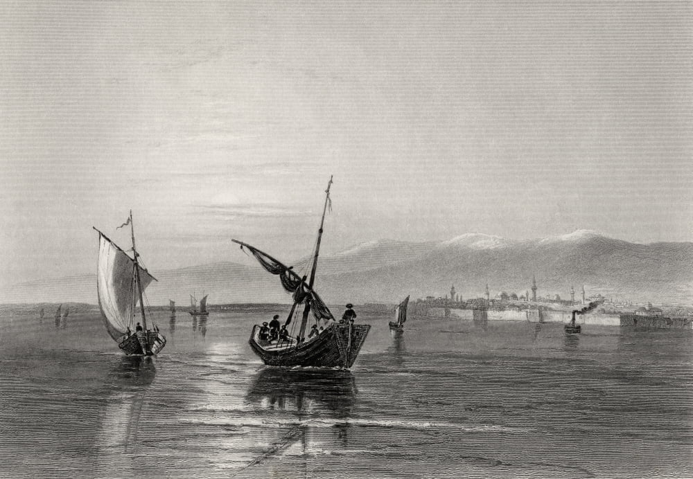 The Balkans Bulgaria From Near Widdin Engraved By J Godfrey After W H Bartlett Canvas Art - Ken Welsh Design Pics (34 x 24)