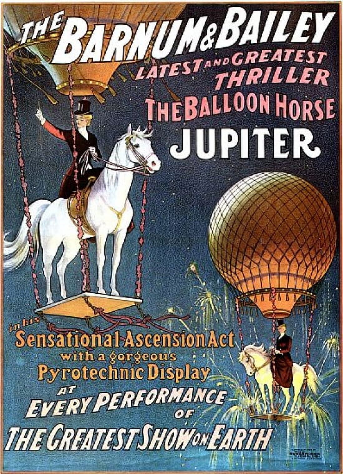 The Balloon Horse Jupiter Circus Canvas Art -  (24 x 36)