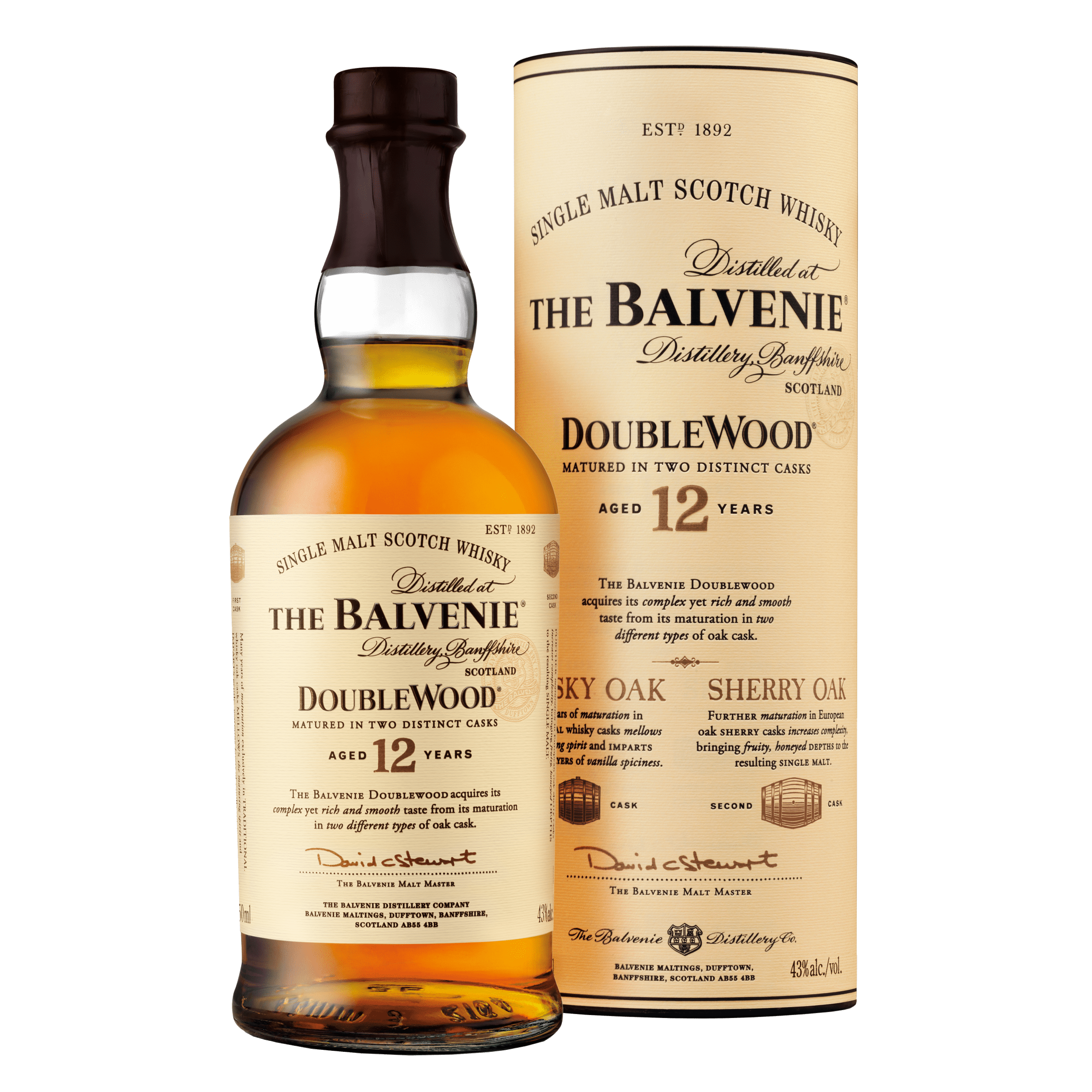 The Balvenie DoubleWood 12 Single Malt Scotch Whisky, 750ml Glass