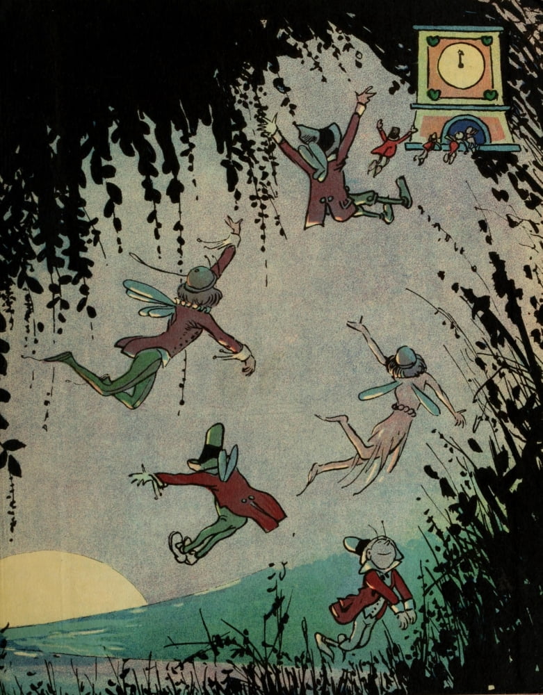 The Bam Bam Clock 1920 Clock Fairies Canvas Art - Johnny Gruelle (18 x 24)