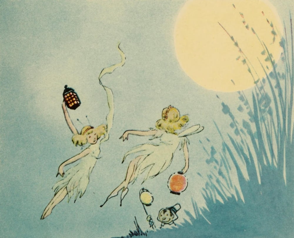The Bam Bam Clock 1920 Moon fairies Canvas Art - Johnny Gruelle (18 x 24)